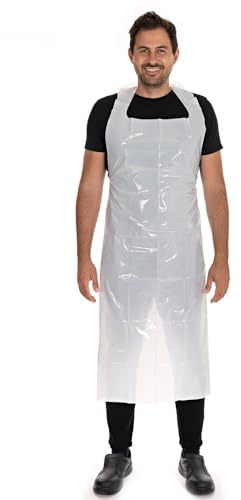 FRANZ MENSCH 500 Stück Hygostar Einwegschürzen antistatisch ca. 40 my | LDPE, Karton, weiß, 40my, L: 110cm, B: 75cm, Einwegschürzen, Küchenschürzen, Arbeitsschürze