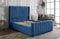 Rapyal Sleep Ottoman Storage Bed Panel Blue Plush Velvet Upholstered Bed Frame - Winged Vegas Headboard (3ft, No Ottoman, No Mattress)