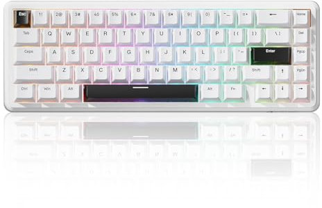 ATTACK SHARK X65 HE Magnet-Schalter Rapid-Trigger Tastatur, 65% kabelgebundene Gaming-Tastatur mit 8000 Hz Abtastrate, 0,01mm RT-Präzision, PBT-Tasten, QMK-Treiber, RGB (Weiß)