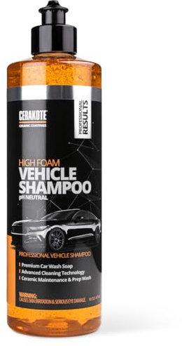 CERAKOTE Fahrzeug-Shampoo mit hohem Schaum, 473 ml, pH-neutrale Premium-Autowaschseife, Vorbereitung und Wartung mit Keramikbeschichtung, Zitrusduft, maximale Lauge