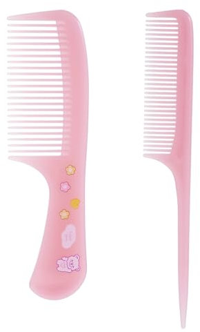 2 Stück Haarkamm Kind Klein Niedlicher Damen Haarbürste Kinder Kleiner Süßer Haarkamm, Neckerei Kämme, Nadelstielkamm, Erdbeerkamm Set, Rosa Zahnkamm Für Frauen Mädchen Kinder Alles Haartypen Rosa