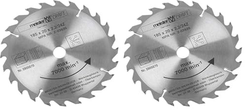 Meister Sägeblatt Ø 185 x 20 x 2,2 mm - 24 Zähne - Max. 6.700 min-1 - Hartmetallbestückt - Optimale Schneidschärfe - Ideal für schnelle Längsschnitte/Kreissägeblatt/Hartmetall-Sägeblatt / 5905670