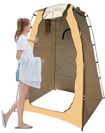 DAWCBVJQ 120x120x190cm Toilettenzelt Camping Pop Up Duschzelt Umkleidezelt Lagerzelt WC Zelt Duschzelt Camping Campings Duschkabine 210T Silber Beschichtetes Polyester-Tuch Tragbares Dusch