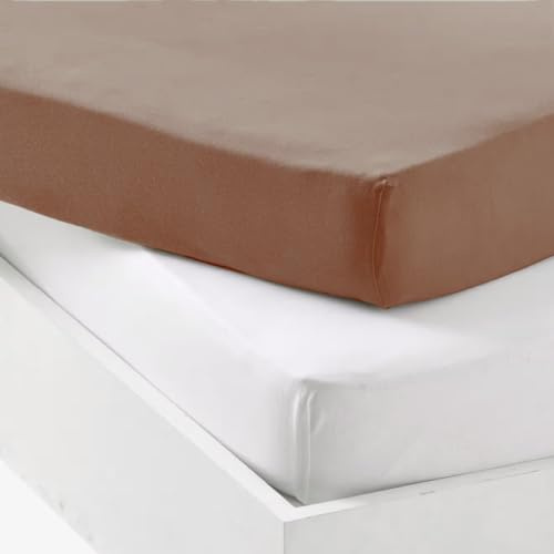 Mon PTIT Dodo Set of 1 PU Underlay + 1 Fitted Sheet White/Brown 60 x 120 cm