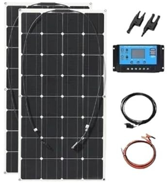 SMTYXS Kits De Système De Panneaux Solaires 2000W for La Maison avec Contrôleur De Charge 100A du Panneau Solaire 1000W 2000W(2PCS with Controller)