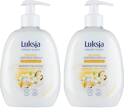 Flüssigseife LUKSJA Jasmin und Vanille, 500ml Hand Handseife, Hände Waschen, Handwaschseife (Packung mit 2)
