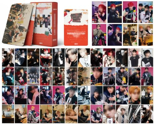 AIZXYO Kpop Enhypen Merch, Enhypen Photocards,Album Photocards Set, 55 Stück Lomo Karten, Album Photocards Set, Geburtstagsgeschenk für Fans Jugendliche