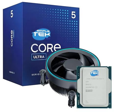 SIMPLETEK - 10-Kern-Prozessor der Serie Ultra 5 - LGA 1851-10 Core / 10 Thread - Integrierte High-End-Grafik - Boxed Version mit Kühlkörper im Lieferumfang enthalten
