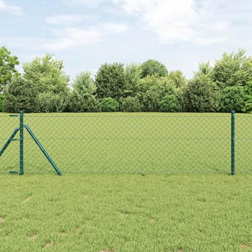 Kettenzaun Grün aus Stahl 250 x 60 cm Maschendrahtzaun wühlmausgitter volierendraht mäusegitter gitter wetterfester Zaun für Garten und Terrasse mit rostfreiem Schutz