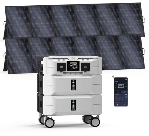 IEE SE5000 5120Wh Generador Solar con 2 Panel 500W Batería LiFePO4 5000W | Estación de Energía Portátil, Ampliable Hasta 10 kWh, App, 11 Puertos, Power Station para Camping, Caravana y Emergencias