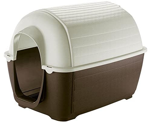 Ferplast Niche d'extérieur pour chiens KENNY 03, résistant aux chocs et rayons UV, système de drainage des liquides, grille pour l'aération, démontable pour le nettoyage, 60 x 89 x h 60 cm