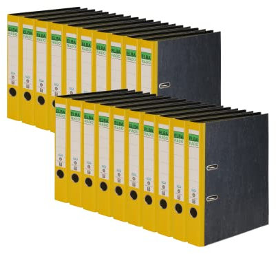 Elba Recycling-Ordner A4, Rado Wolkenmarmor, 5 cm schmal, gelb, 20 Stück