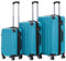BEIBYE Zwillingsrollen 2048 Hartschale Trolley Koffer Reisekoffer Taschen Gepäck in M-L-XL-Set (Türkis, Set)