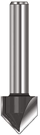 ENT 12052 V-Nutfräser und Schriftenfräser HW, Schaft (S) 8 mm, Durchmesser (D) 19,05 mm, NL 15,9 mm, E 90°, SL 32 mm