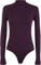 WearAll Womens Turtle Neck Bodysuit Ladies Long Sleeve Stretch Leotard Top - Purple 8/10