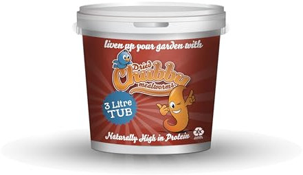 Chubby Mealworm (3 Litre Tub), Dried Mealworms For Wild Birds, Protein Rich Meal Worms High Energy Mealworm for Birds, Reptiles, Gecko