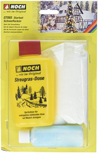 NOCH Start-Set Schneeflocken, für winterliche Modelllandschaften, 50 g Schnee-Kleber, inkl. Spritzdose geeignet für Spurweiten H0, TT, N, Z