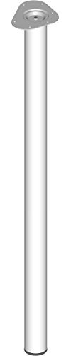 Element System 4 Stück Stahlrohrfüße rund, Tischbeine, Möbelfüße inklusive Anschraubplatte, Länge 110 cm, Durchmesser 60 mm, 4 Farben, 6 Abmessungen, weiß, 11102-00066