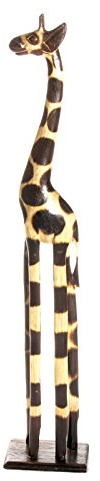 Ciffre 100cm Holz Giraffe Holzgiraffe Deko Afrika Style Handarbeit Fair Trade Natur Farbe + Glücksbringer Armband