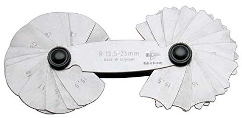 Radienschablone - 8421 63 g - Radien: 1,0-7 mm, 17 Blatt