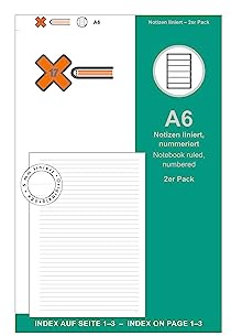 X17 A6 Notizen/Notizheft | liniert 2er Pack, für das revolutionäre X17-Notizbuch mit auswechselbaren Heften