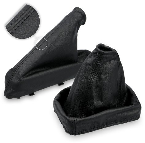 Tuning Hero 5901685860826 Set Schaltmanschette und Handbremsmanschette Schwarz