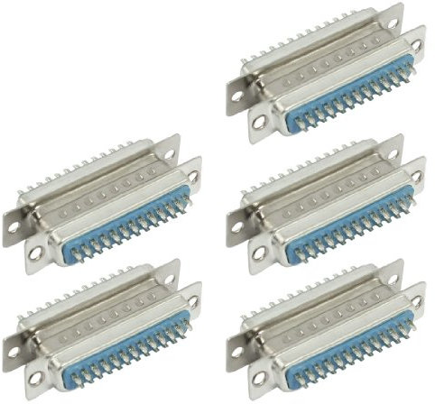 sourcing map 25 pin D-SUB DB25 weiblich auf männlich Lötversion Steckern (Paar 5 Stück) de