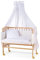 Waldin Beistellbett mit Matratze und Stoffen, höhen-verstellbar, 16 Modelle wählbar, Buche Massiv-Holz Natur unbehandelt,Große Liegefläche 90x55cm,weiß