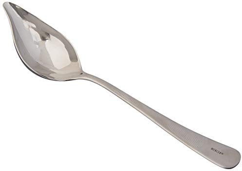 'Mercer culinarias Acero Inoxidable Plating Cuchara ranurada con Bol, Color Plateado