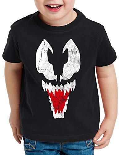 style3 Eddie Brock Kinder T-Shirt Comic Kino, Farbe:Schwarz, Größe:140