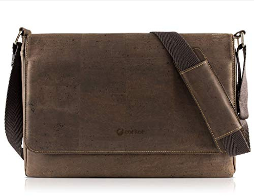 Corkor Veganer Kurier Umhängetasche Messenger Aktentasche Laptoptasche Korkleder