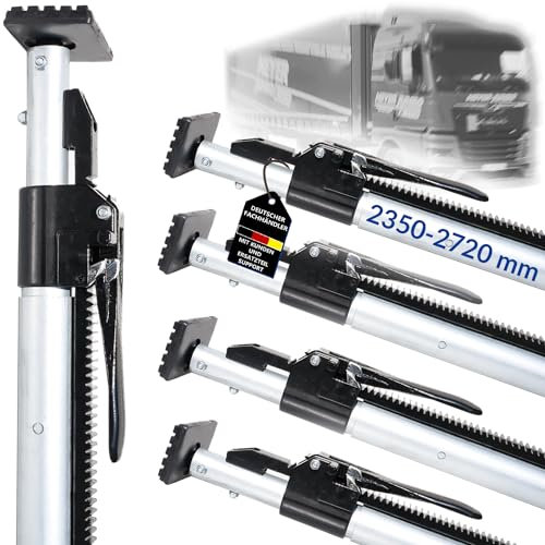 4 x Klemmbalken, Sperrbalken, Sperrlatte, Alu, LKW, 2350-2720 mm Ladungssicherung und Transportsicherung für PKW LKW Anhänger und Transporter