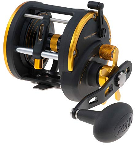 Penn Angelrolle Squall Level Wind SQL30LWLH Kurbel Links Schleppfischen im Meer von dem Boot Big Game Drifting