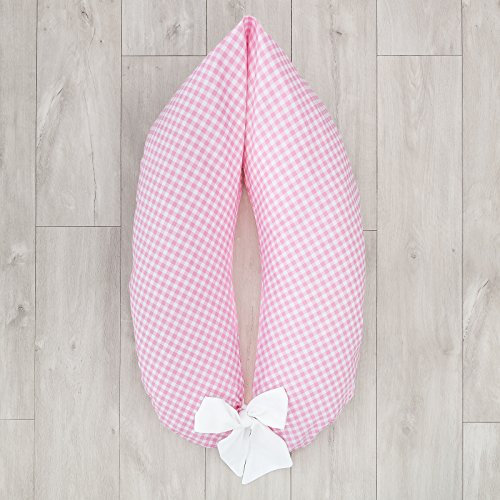 LOOLAY® Stillkissen XXL SUPER WEICH + Schleife (Kästchen Hellrosa (Schleife WEIß))