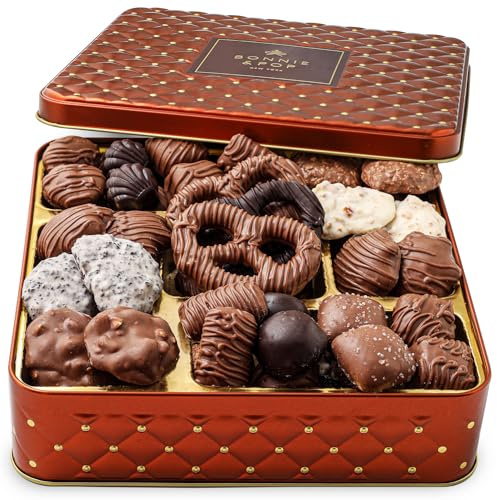 Chocolate Gift Basket, Candy Food Gifts Arrangement Platter, Gourmet Snack Box, Mothers Day Present Idea, Corporate, Employee Appreciation, Him & Her, Men Women Sympathy Family Parties & Get Well- Bonnie & Pop
