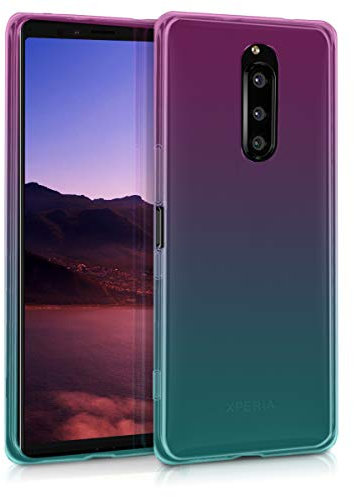 kwmobile Case kompatibel mit Sony Xperia 1 - Hülle Handy - Handyhülle Zwei Farben Pink Blau Transparent