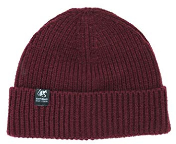 DRESSED IN MUSIC PLAY WITH ME Surf Monkey® - Beanie mit Krempe für Männer - Coral Mütze - Original Cuffed Beanie - 100% Weiches Acryl - Patch am Umschlag - Surfing the Basque Country