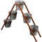ARTECSIS Echelle à Fleurs 68x21x55cm + 5 Pots - Rouille Noble, Métal/Plante Terrasse