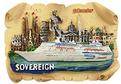 3D-Kühlschrankmagnet, Motiv: Sovereign-Schiff, Souvenir, Geschenk, handgefertigt, Heim- und Küchendekoration, Spanien-Kühlschrank-Magnet-Kollektion