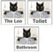 BLACK CAT READING A NEWSPAPER ON THE LOO Novelty Acrylic Toilet/Bathroom Door Sign (THREE WORDINGS)