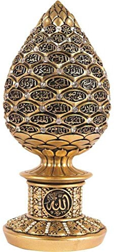Islamische Tischdeko Gold Ei Skulptur Figur Arabisch 99 Namen Allahs ESMA Asma al Husna (Gold, 6,3)
