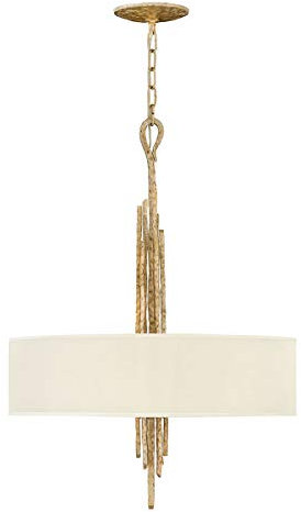 6 Bulb Ceiling Pendant Light Fitting - Champagne Gold - LED E14 60W Bulb