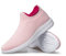 vibdiv Plat Chaussures De Marche Baskets Femme Chaussures De Randonnée Respirantes Légères À Enfiler Rose 40