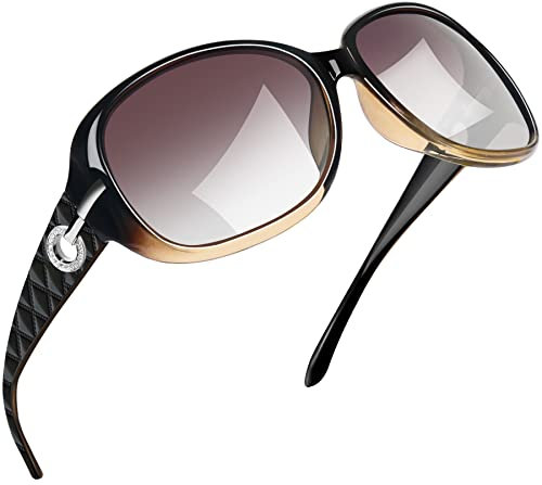 Joopin Große Sonnenbrille Damen Braune Elegante UV400 Oversized Sonnenbrille Polarisiert Übergroß Klassische Brille Trendy 2025 (Hellbraun)