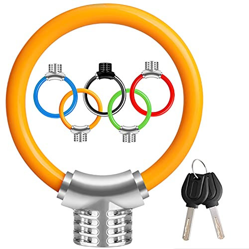 Cadenas pour bicyclette, petit anneau de sécurité portable, antivol inviolable, résistance au cisaillement, câble d'acier épaissi, bande réfléchissante en alliage (OG)