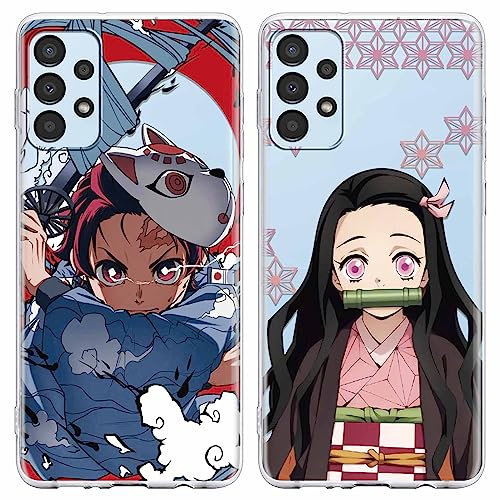Eouine Schutzhülle für Samsung Galaxy A13 4G 6,6 Zoll (15,6 cm), stoßfest, weich, Silikon, Schutzhülle, für Telefon, Anime Tanjirou Nezuko Bumper Case Cover kompatibel mit Samsung A13 4G 7, 2