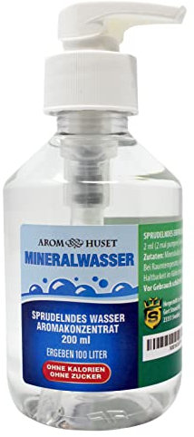 Sprudelwasser-Konzentrat 200 ml ergibt 100 L kohlensäurehaltiges Wasser | ohne Zucker |null Kalorien | hochkonzentriert 1:500 |+ GRATIS-Dosierspender