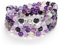 108 Mala-Stein-Perlen-Halsketten-Wrap-Handgelenk-Armband mit Elefanten-Charme-handgemachtes Schmuck-Geschenk (Lila Fluorit (Purple Fluorite))