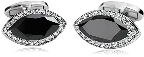 Musihy Brautvater Manschettenknöpfe, Ovales Blatt Edle Manschettenknöpfe Manschettenknöpfe Schwarz Edelstahl Spaßgeschenke