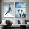 Sarah Duke Poster 2er Set, Blau Wal Aquarell Bilder Kunstposter, Ohne Rahmen Wandbilder, Leinwandbilder für Wohnzimmer Schlafzimmer Wanddeko (50 x 70 cm)